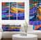 Designart - Boats at sunset - Nautical Painting Print on Wrapped Canvas set